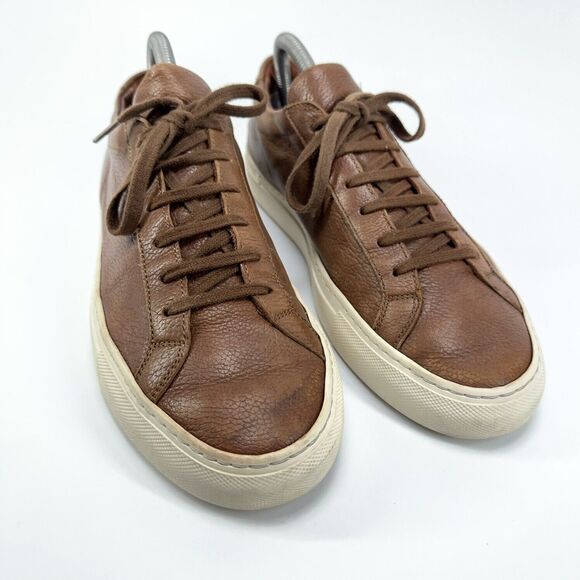 Common Projects Achilles Low Mens 41 EU 8 US Brown Leather Casual Shoes 9417 - Picture 2 of 9